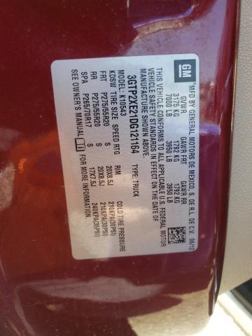 3GTP2XE21DG121164 - 2013 GMC SIERRA K15 RED photo 10