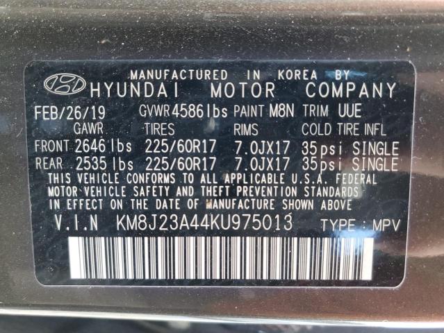 KM8J23A44KU975013 - 2019 HYUNDAI TUCSON SE BROWN photo 10