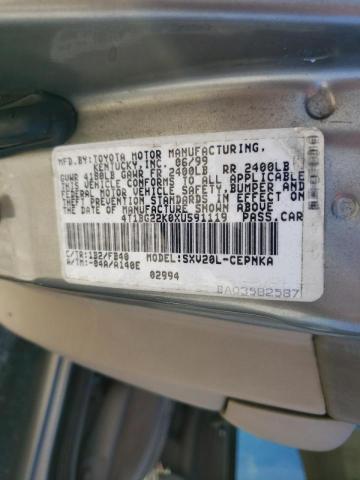 4T1BG22K0XU591119 - 1999 TOYOTA CAMRY CE CREAM photo 10