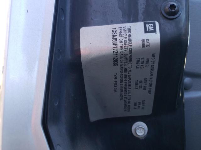 1G8AJ58F77Z112835 - 2007 SATURN ION LEVEL SILVER photo 10