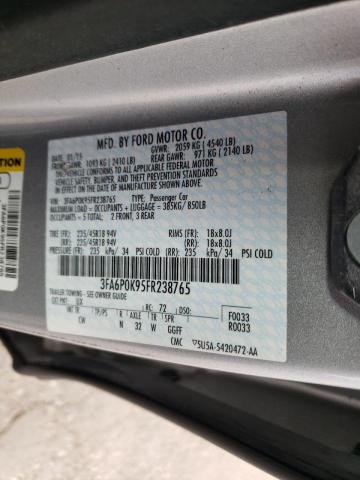 3FA6P0K95FR238765 - 2015 FORD FUSION TITANIUM  photo 10