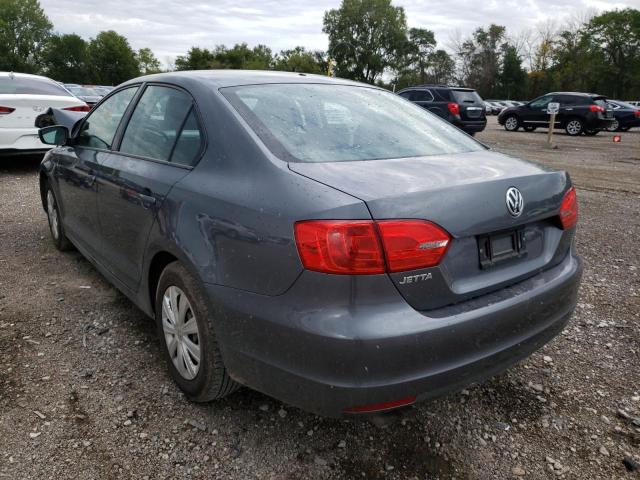 3VW2K7AJ1EM312316 - 2014 VOLKSWAGEN JETTA BASE 灰色 照片 3