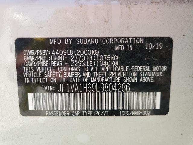 JF1VA1H69L9804286 - 2020 SUBARU WRX LIMITE WHITE photo 10