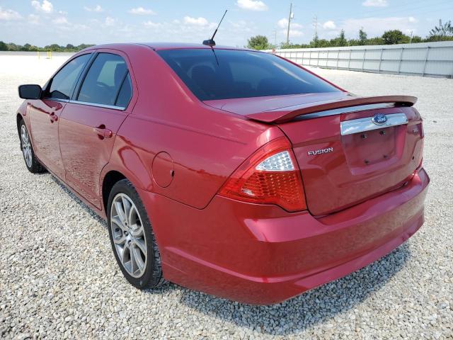 3FAHP0JA6AR400769 - 2010 FORD FUSION SEL RED photo 3