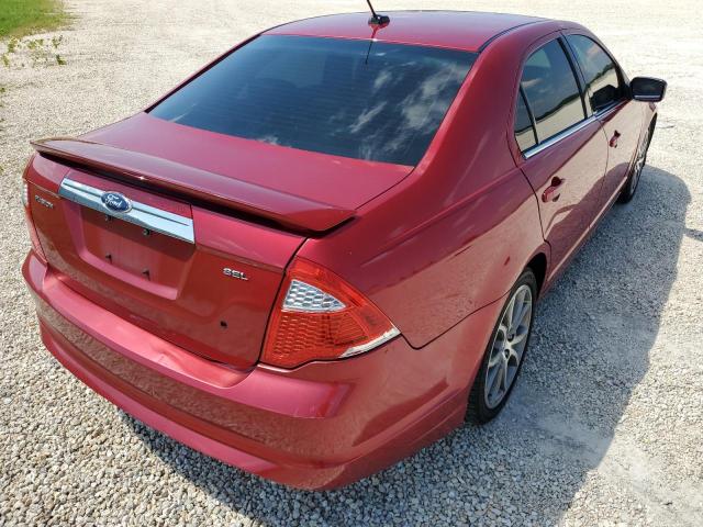 3FAHP0JA6AR400769 - 2010 FORD FUSION SEL RED photo 4