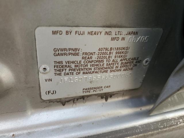 JF1GD79656G500065 - 2006 SUBARU IMPREZA WR ბეჟი ფოტო 10