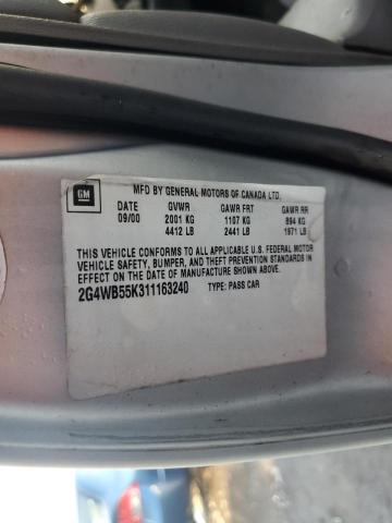 2G4WB55K311163240 - 2001 BUICK REGAL LS 银色 照片 10