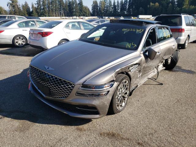 KMTGC4SD5MU076763 - 2021 GENESIS G80 BASE GRAY photo 2