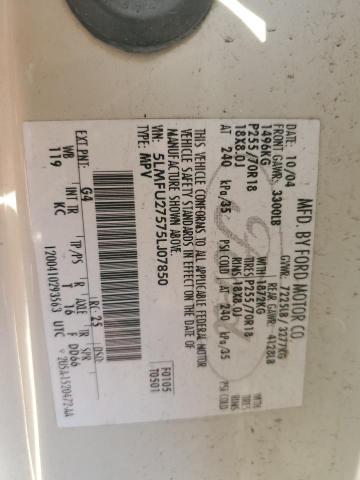 5LMFU27575LJ07850 - 2005 LINCOLN NAVIGATOR 白色 照片 10