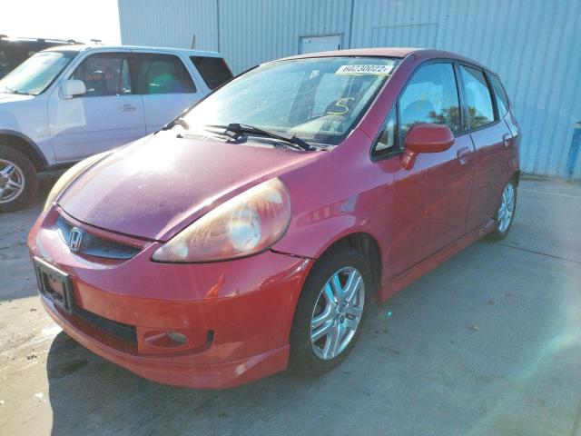 JHMGD37627S040043 - 2007 HONDA FIT S RED photo 2