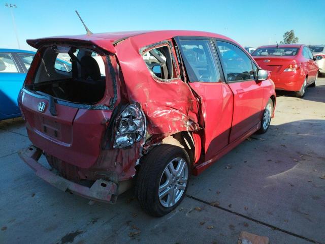 JHMGD37627S040043 - 2007 HONDA FIT S RED photo 4