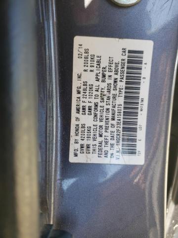 1HGCR2F33EA158075 - 2014 HONDA ACCORD LX GRAY photo 10