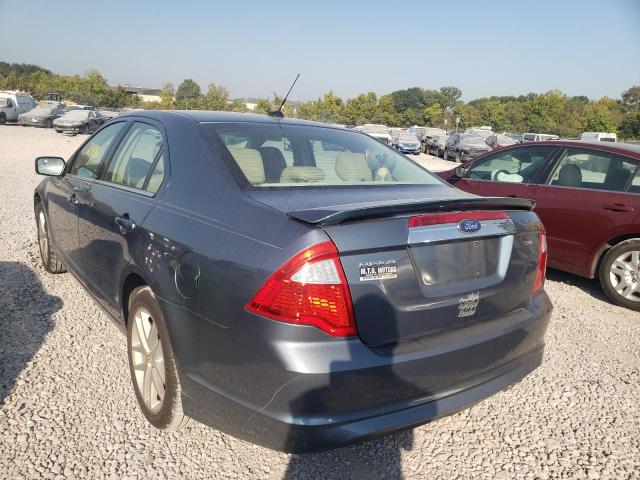 3FAHP0JA9BR230182 - 2011 FORD FUSION SEL BLUE photo 3