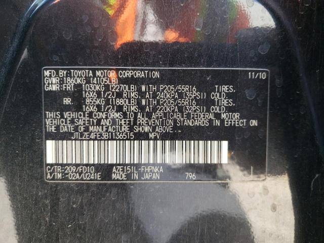 JTLZE4FE3B1136515 - 2011 TOYOTA SCION XB 黑色 照片 10