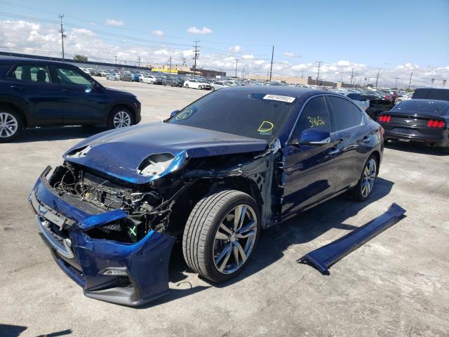 JN1EV7AP0KM542046 - 2019 INFINITI Q50 LUXE BLUE photo 2