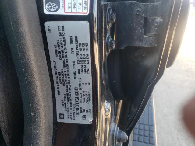 1GCHTCFEXC8103043 - 2012 CHEVROLET COLORADO L BLACK photo 10