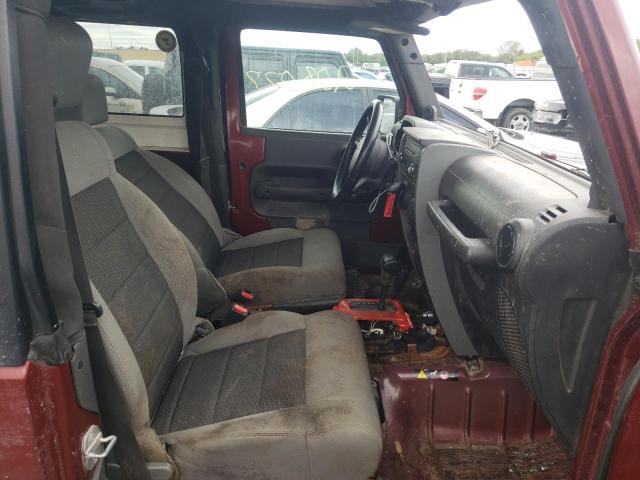 1J4AA2D19AL105730 - 2010 JEEP WRANGLER S MAROON photo 5