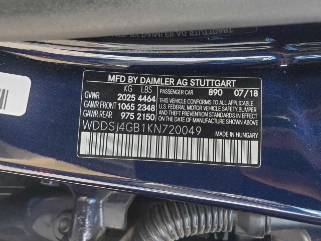 WDDSJ4GB1KN720049 - 2019 MERCEDES-BENZ CLA 250 4M BLUE photo 10