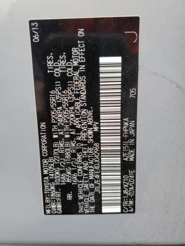 JTLZE4FE4DJ042968 - 2013 TOYOTA SCION XB Silber Foto 10