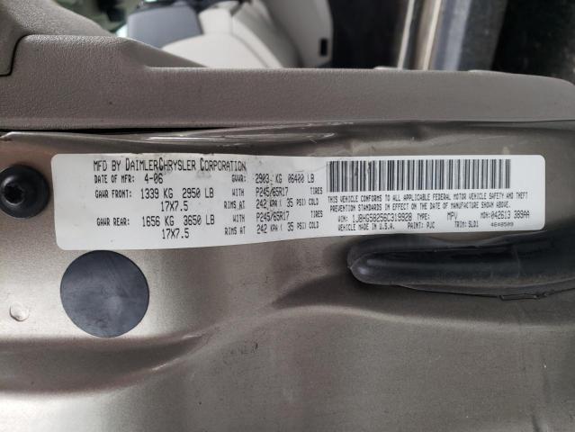 1J8HG58256C319928 - 2006 JEEP COMMANDER თაფლისფერი ფოტო 10