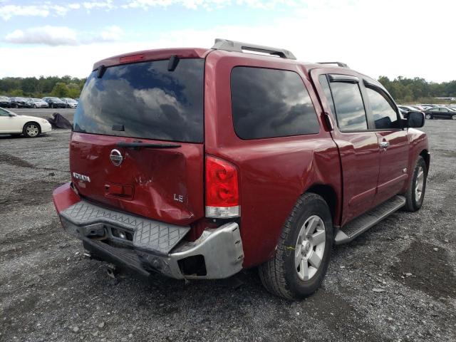 5N1AA08B45N725386 - 2005 NISSAN ARMADA RED photo 4