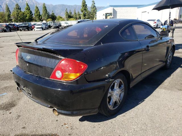 KMHHM65D33U098939 - 2003 HYUNDAI TIBURON BLACK photo 4