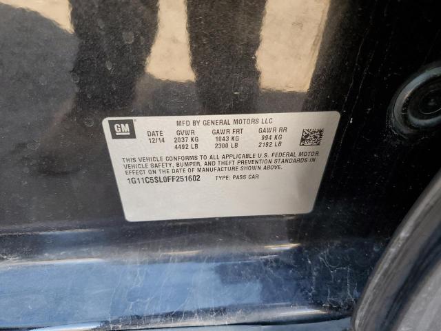 1G11C5SL0FF251602 - 2015 CHEVROLET MALIBU 1LT 黑色 照片 10