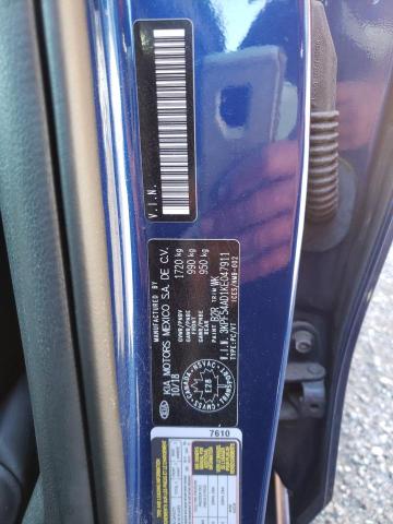 3KPF54AD1KE047911 - 2019 KIA FORTE EX BLUE photo 10