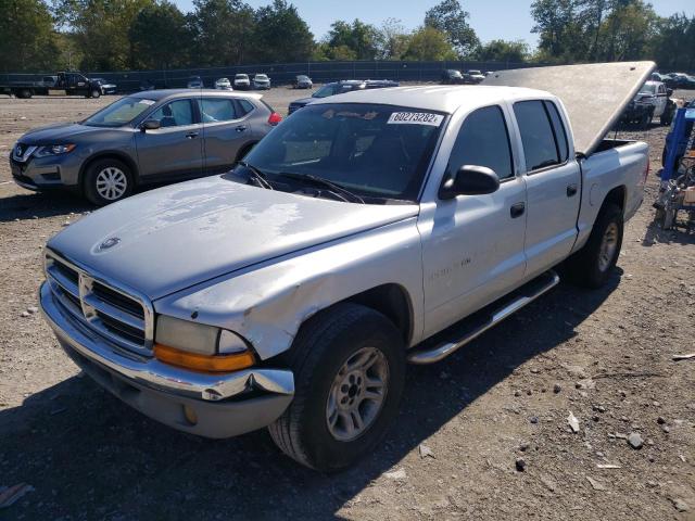 1B7GL2AN61S205839 - 2001 DODGE DAKOTA QUA SILVER photo 2