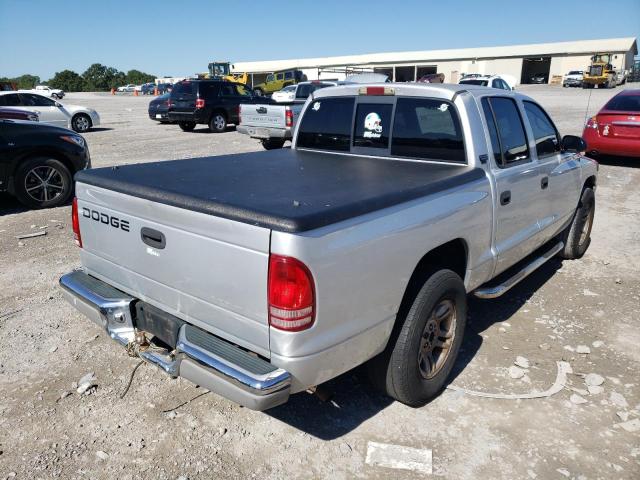 1B7GL2AN61S205839 - 2001 DODGE DAKOTA QUA SILVER photo 4