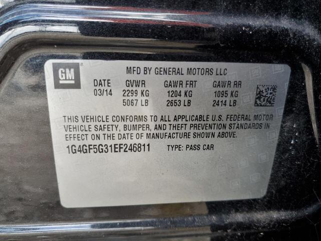 1G4GF5G31EF246811 - 2014 BUICK LACROSSE T CHARCOAL photo 10