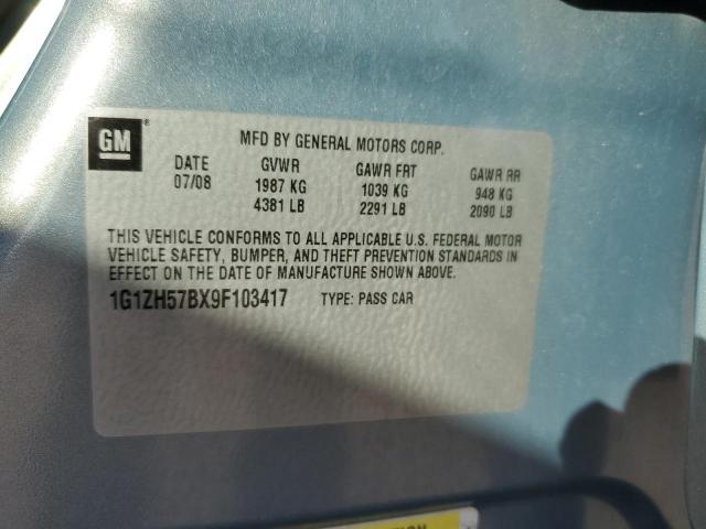 1G1ZH57BX9F103417 - 2009 CHEVROLET MALIBU 1LT  照片 10