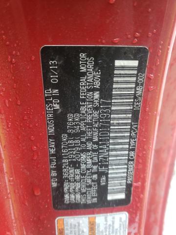 JF1ZNAA11D1719317 - 2013 TOYOTA SCION FR-S RED photo 10