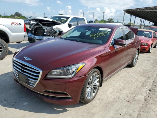 KMHGN4JE2GU120513 - 2016 HYUNDAI GENESIS 3. MAROON photo 2