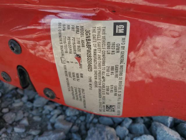 3GNBABFW2BS504923 - 2011 CHEVROLET HHR LT RED photo 10