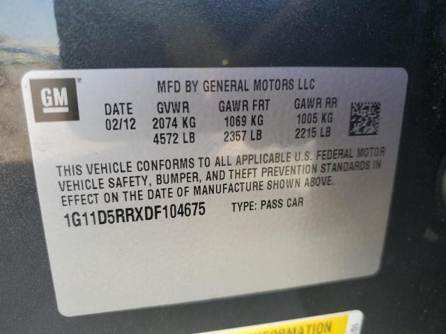 1G11D5RRXDF104675 - 2013 CHEVROLET MALIBU 1LT 黑色 照片 10