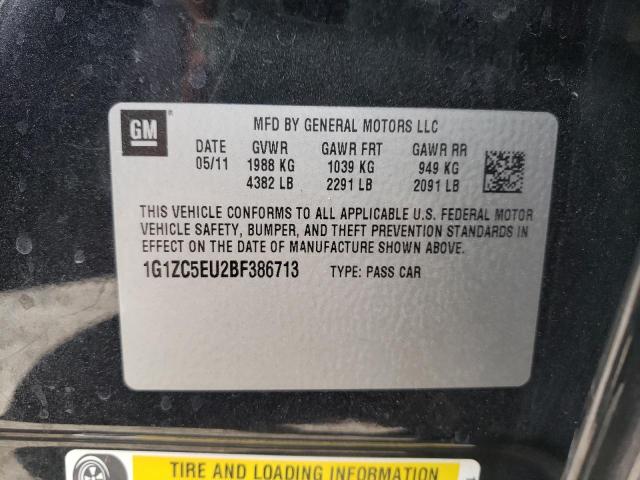 1G1ZC5EU2BF386713 - 2011 CHEVROLET MALIBU 1LT 黑色 照片 10