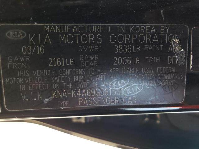 KNAFK4A69G5615011 - 2016 KIA FORTE LX BLACK photo 10