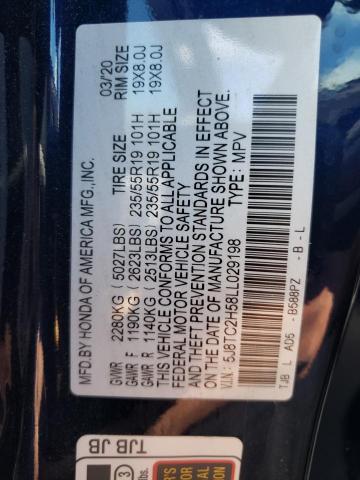 5J8TC2H58LL029198 - 2020 ACURA RDX TECHNO BLUE photo 10