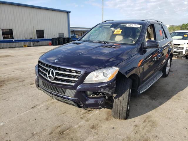 4JGDA5HBXCA085697 - 2012 MERCEDES-BENZ ML 350 4MA BLUE photo 2