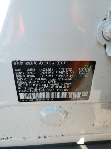 3CZRU5H71NM702515 - 2022 HONDA HR-V EXL WHITE photo 10