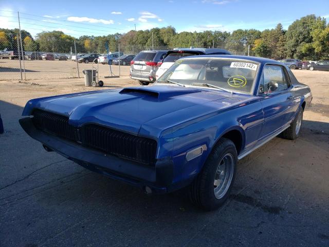 8F91F553335 - 1968 MERCURY COUGAR BLUE photo 2