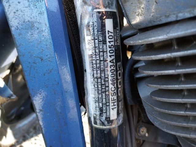 1HFSC46003A105107 - 2003 HONDA VTX1800 C BLUE photo 10