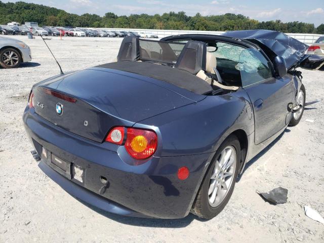 4USBT33564LS51807 - 2004 BMW Z4 2.5 BLUE photo 4