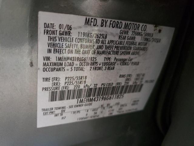 1MEHM43196G611825 - 2006 MERCURY MONTEGO PR ლურჯი ფოტო 10