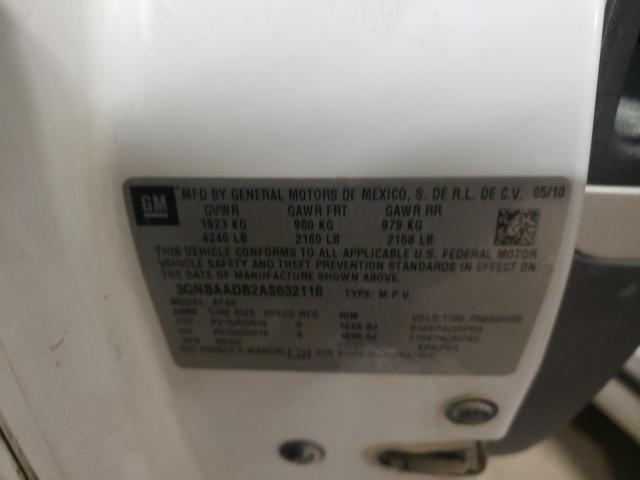 3GNBAADB2AS632118 - 2010 CHEVROLET HHR LS WHITE photo 10