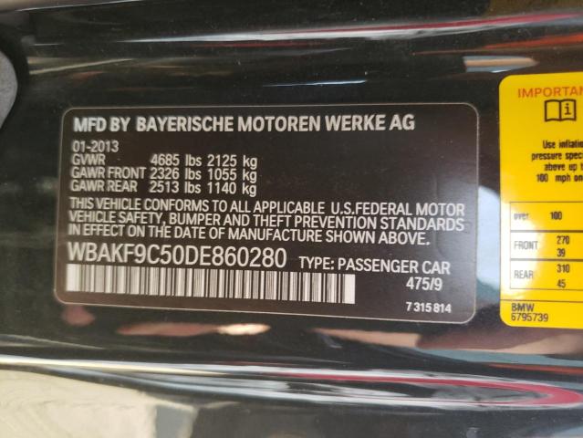WBAKF9C50DE860280 - 2013 BMW 335 XI BLACK photo 10