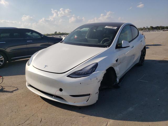 7SAYGDEE4NF385763 - 2022 TESLA MODEL Y Белый фото 2