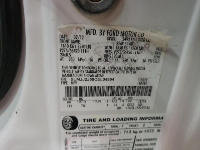 5LMJJ2J58CEL04894 - 2012 LINCOLN NAVIGATOR WHITE photo 10