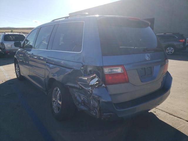 5FNRL38405B101894 - 2005 HONDA ODYSSEY EX BLUE photo 3